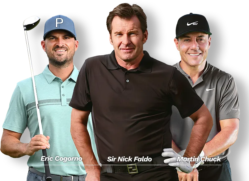 Image of Eric Cogorno, Sir Nick Faldo and Martin Chuck